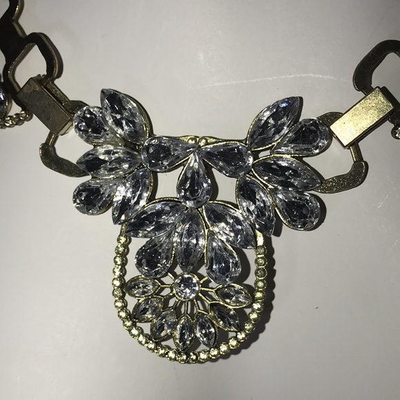 NWT The Wired Bird Reversible brass and jewel necklace 10 1/2” long - Picture 2 of 8